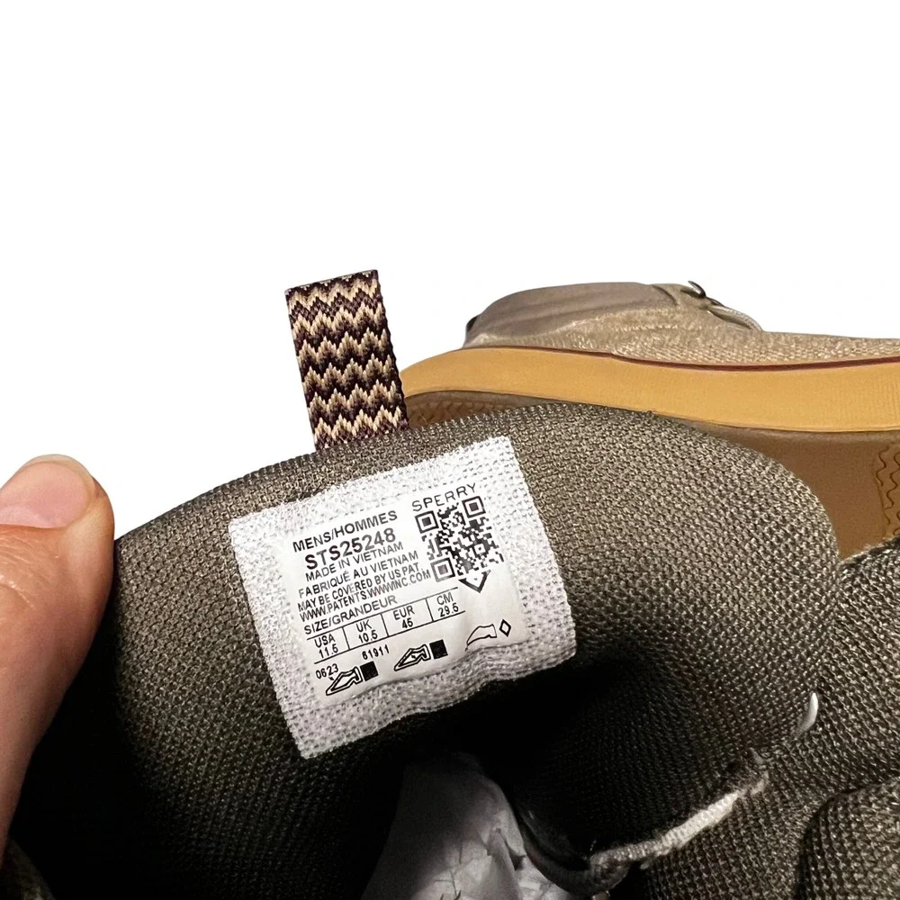 Sperry SeaCycled Striper II Baja High Top Sneakers Men's 11.5 Taupe NEW STS25248